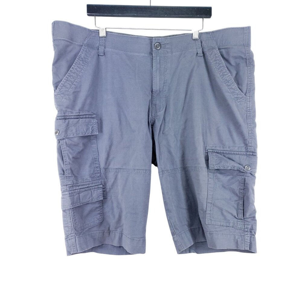 George Mens Size 42 Stretch Cargo Shorts Gray High Rise Full Leg